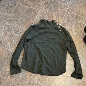 J. Crew Dark Green Sweater with Button Detail